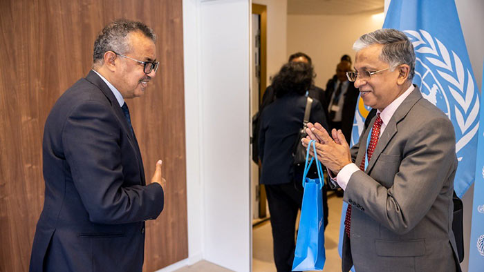 Dr. Tedros Adhanom Ghebreyesus with Dr. Asela Gunawardena