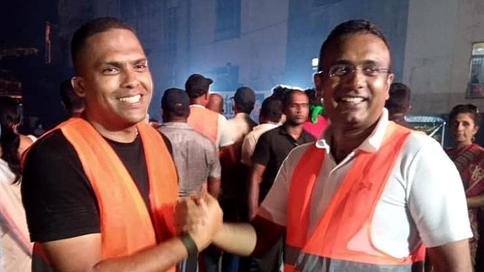 Harin Fernando with Manusha Nanayakkara