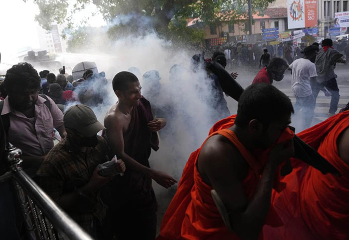 Inter University Students Federation during an anti government protest in Colombo, Sri Lanka