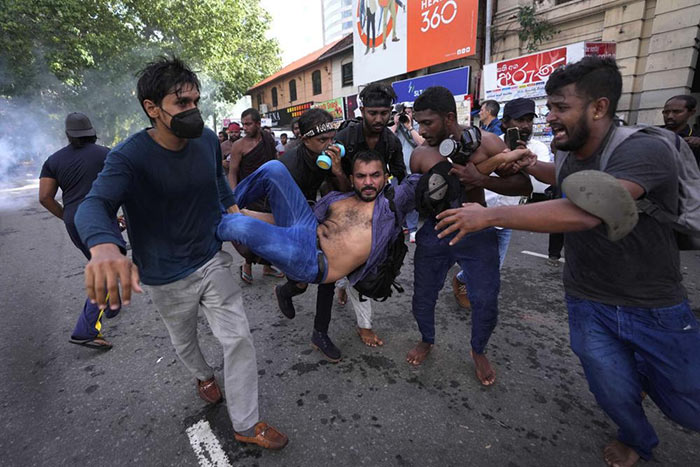 Inter University Students Federation during an anti government protest in Colombo, Sri Lanka