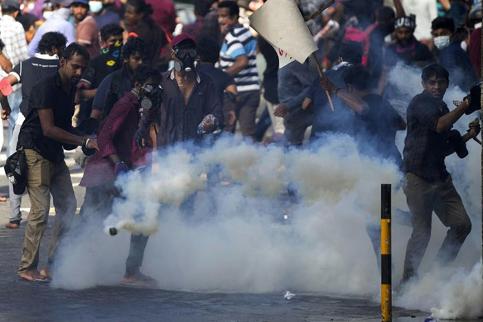 Inter University Students Federation during an anti government protest in Colombo, Sri Lanka