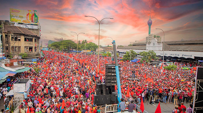 JVP party at a May day rally in Colombo Sri Lanka