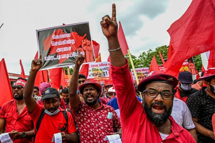 JVP party at a May day rally in Colombo Sri Lanka