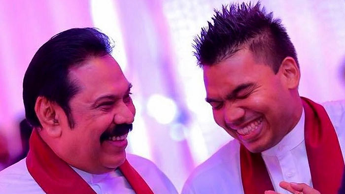 Mahinda Rajapaksa with Namal Rajapaksa