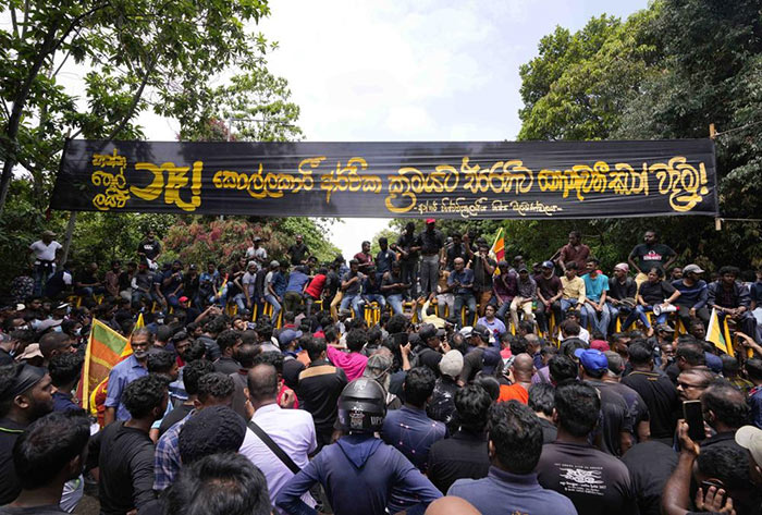 Protest near Parliament of Sri Lanka