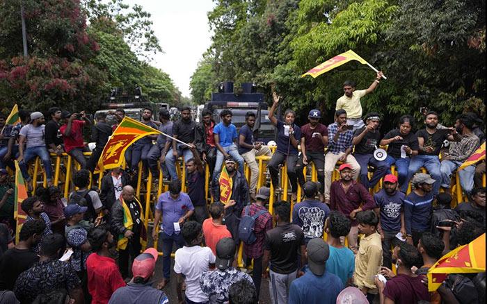 Protest near Parliament of Sri Lanka