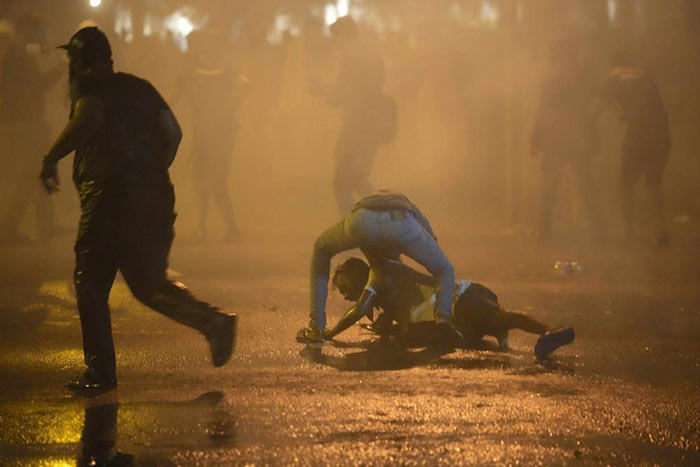 Sri Lanka police use tear gas to disperse protest in Colombo, Sri Lanka