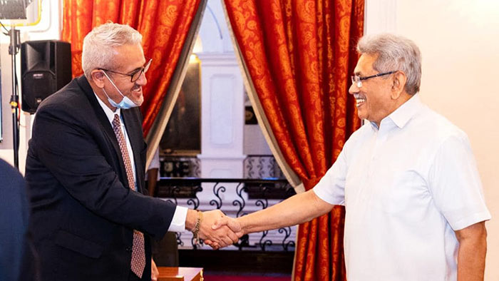 World Bank’s Country Director for Sri Lanka Faris Hadad-Zervos with Sri Lankan President Gotabaya Rajapaksa