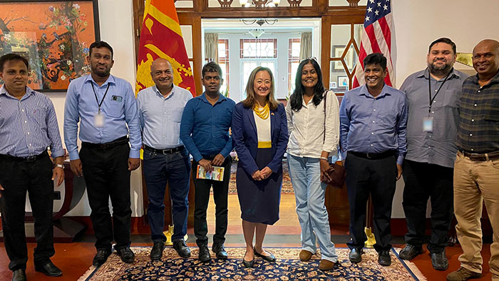 U.S. Ambassador Julie Chung with Sri Lankan journalists to discuss U.S. support for Sri Lanka