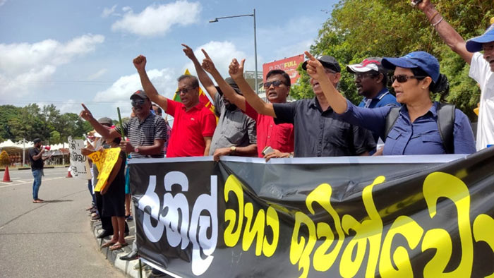 Protest near the Parliament of Sri Lanka