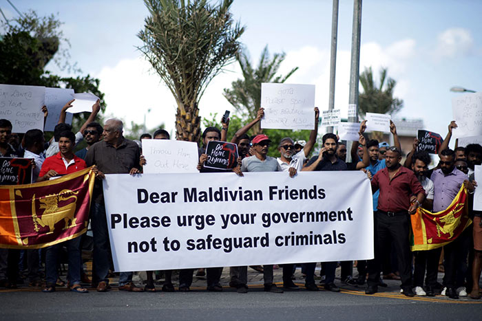 Protests near Maldives President's house urging to send Gotabaya Rajapaksa back to Sri Lanka