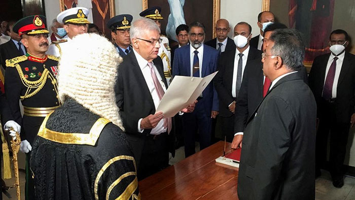 Ranil Wickremesinghe sworn in as 08th Executive President of Sri Lanka