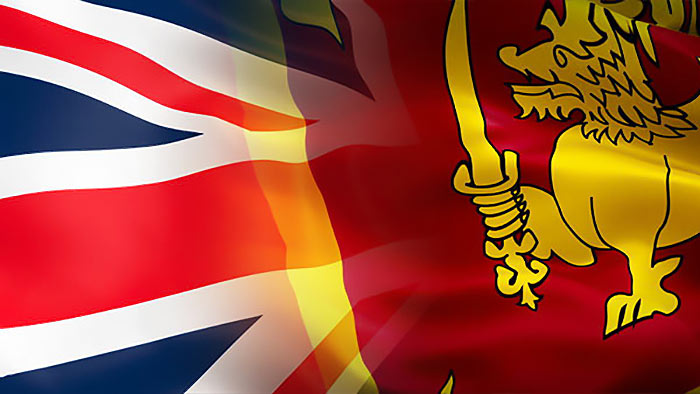 Sri Lanka and United Kingdom flags - UK flag with Sri Lanka flag