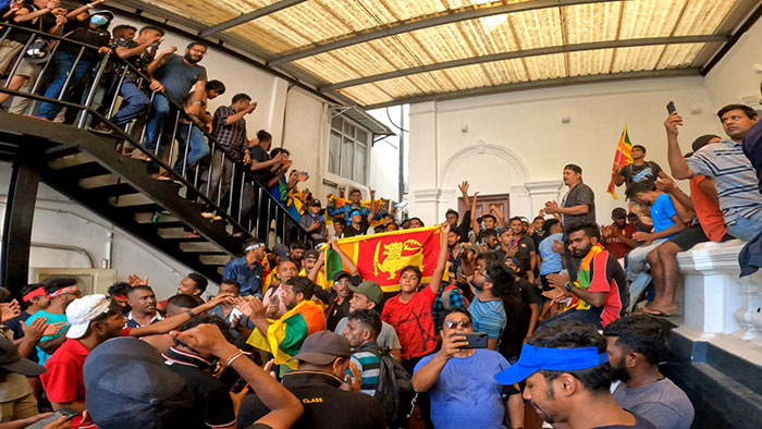 Sri Lankan anti-government protesters in Colombo Sri Lanka