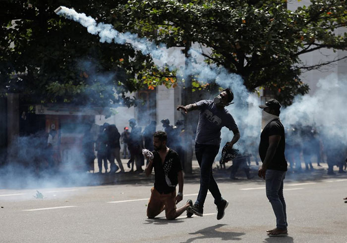 Sri Lanka police fire tear gas at anti-government protesters