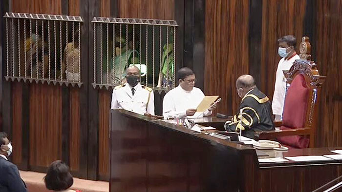 Wajira Abeywardena takes oath as a Member of Parliament