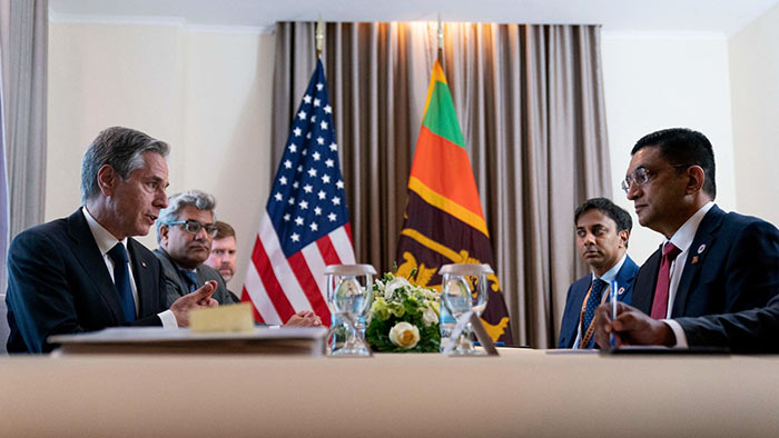 U.S. Secretary of State Antony Blinken with Sri Lanka Foreign Minister Ali Sabry