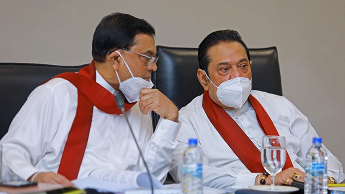 Basil Rajapaksa with Mahinda Rajapaksa