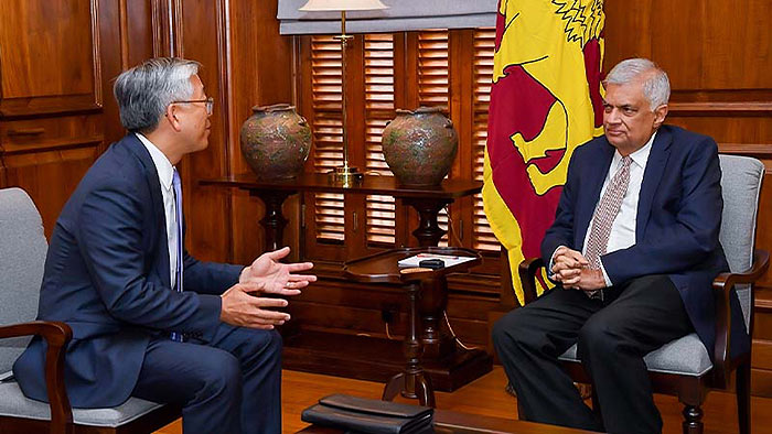 Assistant Secretary of State for South and Central Asian Affairs Donald Lu with Sri Lankan President Ranil Wickremesinghe