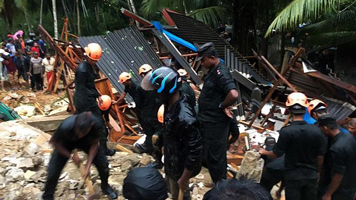 House buried with 4 people in Warakapola, one rescued