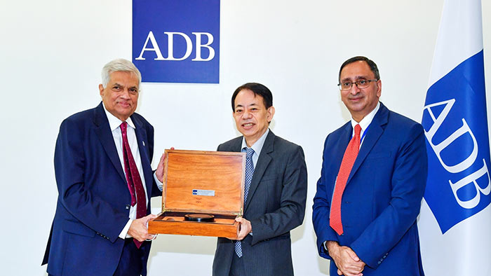 Sri Lanka President Ranil Wickremesinghe with President of the Asian Development Bank Masatsugu Asakawa