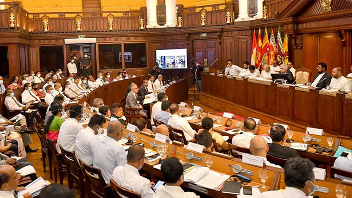 Sri Lanka President in a meeting