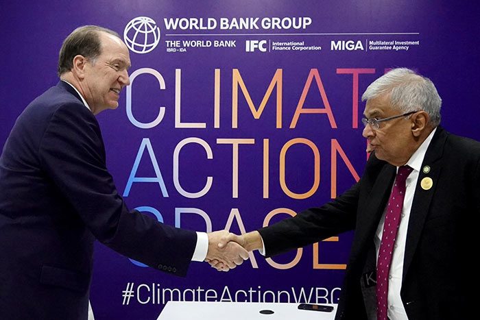 World Bank Chief David Malpass with Sri Lanka President Ranil Wickremesinghe