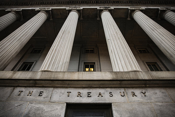 The U.S. Treasury building in Washington, D.C.