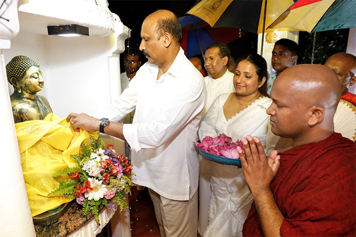 Defence Secretary General Kamal Gunaratne at Gangodawila Samadhi Vihara stupa