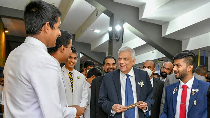 Sri Lankan President Ranil Wickremesinghe at Royal college Colombo Sri Lanka