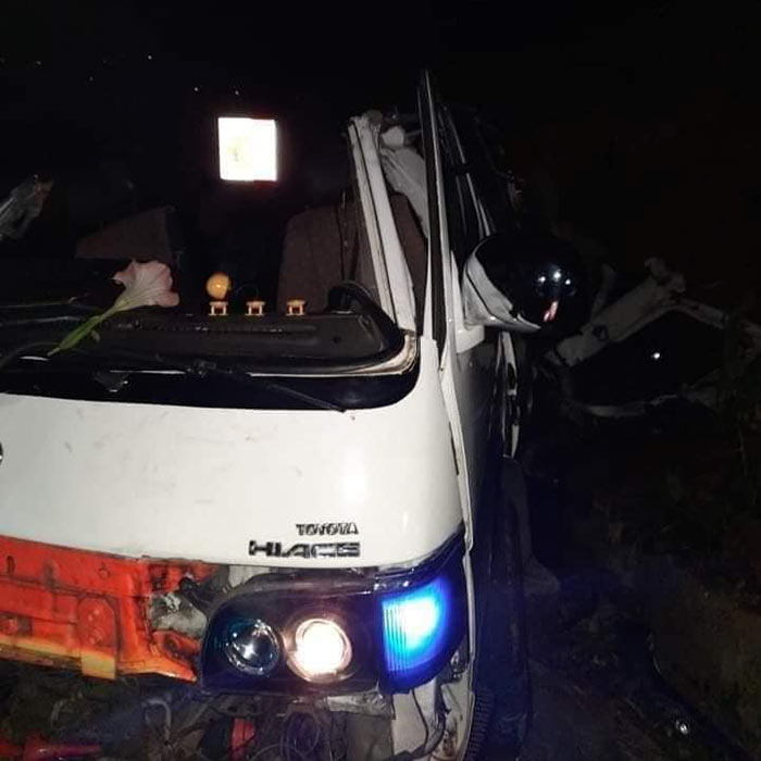 Fatal Bus van three wheeler accident at Nanu Oya in Nuwara Eliya