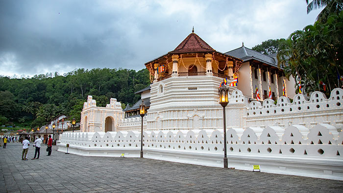 The Temple of the sacred tooth relic or Sri Dalada Maligawa in Kandy Sri Lanka