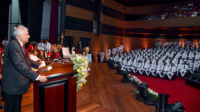 President Ranil Wickremesinghe at Ananda College in Colombo Sri Lanka