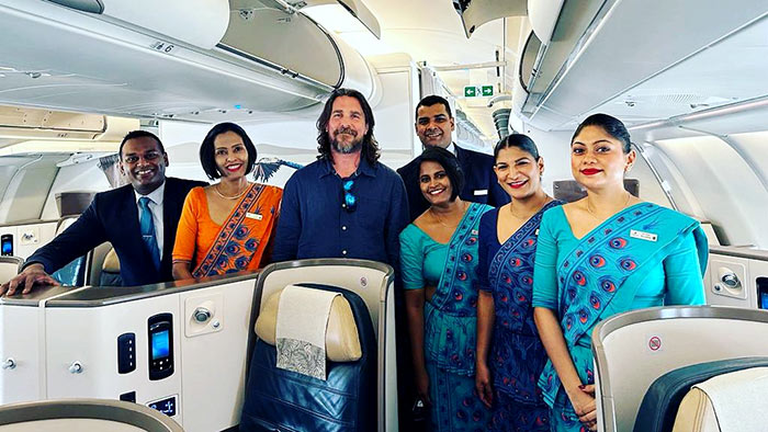 Hollywood actor Christian Bale aboard SriLankan flight