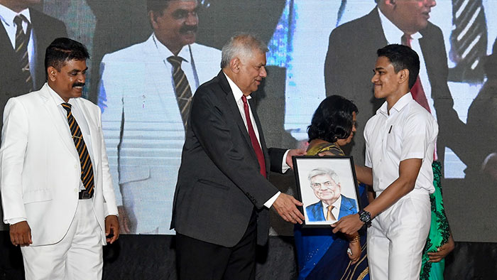 Sri Lanka President Ranil Wickremesinghe at Matara Rahula College