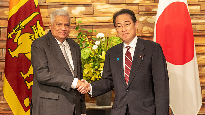 Sri Lanka President Ranil Wickremesinghe with Japanese Prime Minister Fumio Kishida