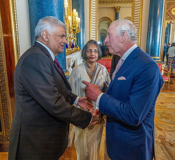 Sri Lanka President Ranil Wickremesinghe with King Charles III