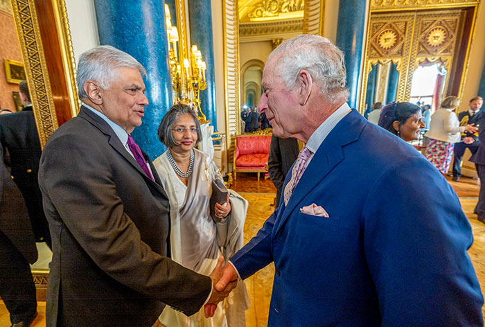 Sri Lanka President Ranil Wickremesinghe with King Charles III