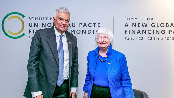 Sri Lanka President Ranil Wickremesinghe met U.S. Secretary of the Treasury Janet Yellen