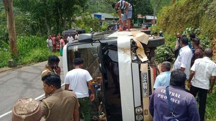 Bus accident in Nuwara Eliya - Gampola road in Sri Lanka