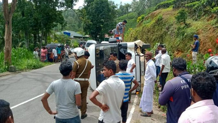 Bus accident in Nuwara Eliya - Gampola road in Sri Lanka