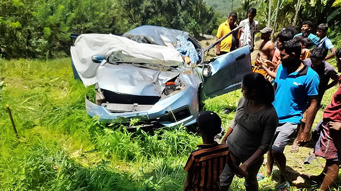 Motor accident that took place at Meemure Ududumbara in Sri Lanka