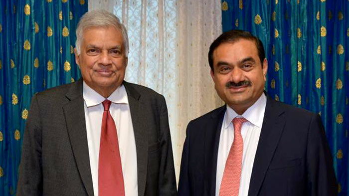 Sri Lanka President Ranil Wickremesinghe with Gautam Adani