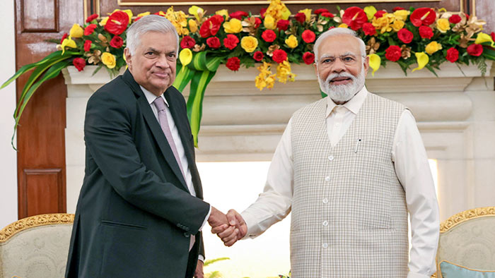 Indian Prime Minister Narendra Modi holds talks with Sri Lankan President Ranil Wickremesinghe