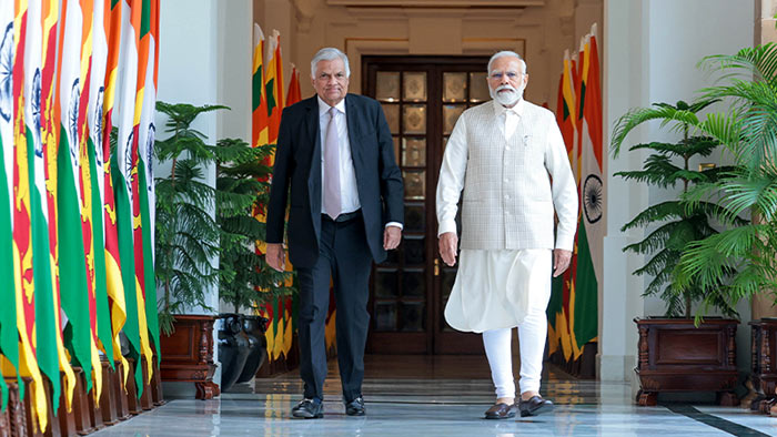 Indian Prime Minister Narendra Modi holds talks with Sri Lankan President Ranil Wickremesinghe