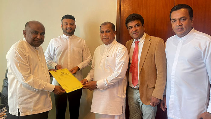 Samagi Jana Balawegaya (SJB) hands over no-confidence motion to Speaker against Health Minister Keheliya Rambukwella