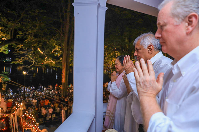 Sri Lanka President Ranil Wickremesinghe watching at Kandy Esala Perahera