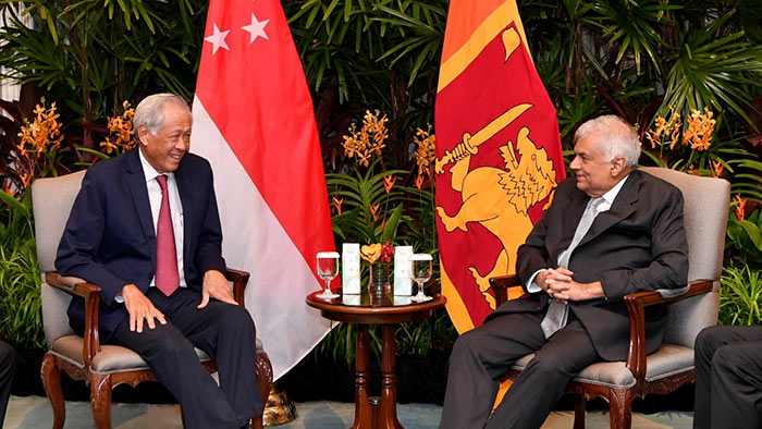 Sri Lanka President Ranil Wickremesinghe meets Singapore Minister of Defence Dr. Ng Eng Hen