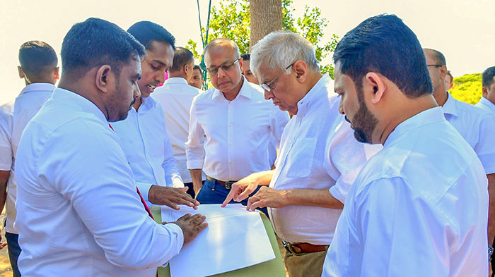 Sri Lanka President Ranil Wickremesinghe visits Arugam Bay beach in Sri Lanka
