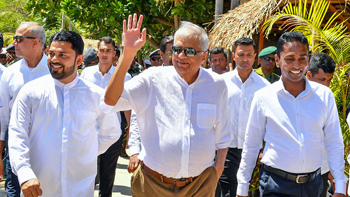 Sri Lanka President Ranil Wickremesinghe visits Arugam Bay beach in Sri Lanka